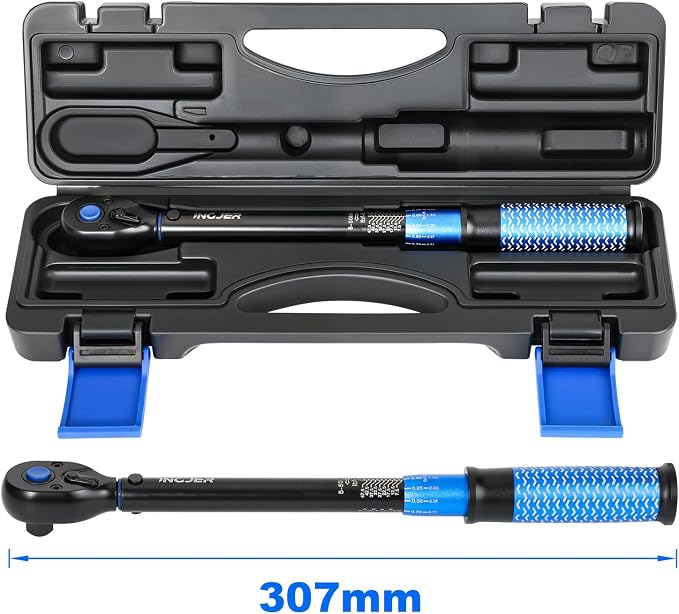 3/8 Torque Wrench, 5-50Ft.Lb, UPGRADE torque wrench car | 6.8-67.8Nm, ±3% Precision Dual-Direction, 72 Tooth Click Adjustable Torque Wrench for moto Truck Car Tire Maintenance, Blue