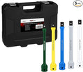 YIYITOOLS 5Pcs 1/2" Drive Torque Limiting Extension Bar Set, 8" Long Torque Sticks (65-140 Ft-lbs), Impact Socket Extensions with Storage Case, Color-Coded, for Lug Nuts, Tire Repair