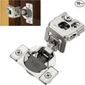 10 Pack (5 Pairs) 1-3/8" Overlay Soft Close Cabinet Hinges, Satin Nickel Stainless Steel Concealed Hinges with 3D Self-Closing for Face Frame Doors & Kitchens