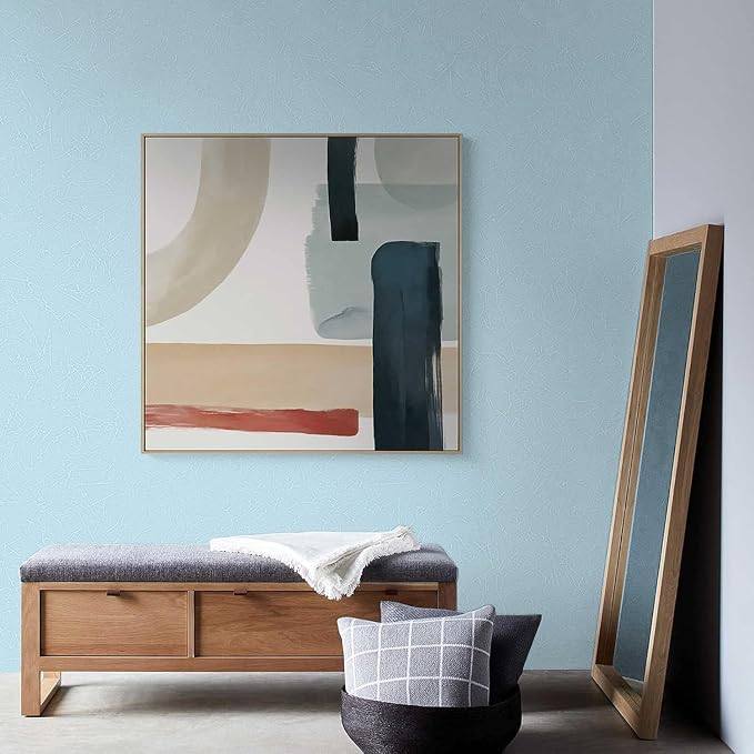 Blue Peel and Stick Self Adhesive Wallpaper Countertop Contact Paper | Removable Embossed Silk Waterproof Bathroom Wallpaper 15.7" X 393.7" Kitchen Vinyl Wrap for Cabinet Shelf Liner Paper