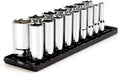 TEKTON 1/2 Inch Drive Deep 6-Point Socket Set, 16-Piece (3/8 - 1-5/16 in.) | SHD92005 | (3/8 - 1-5/16 in.), Deep, Socket Rail
