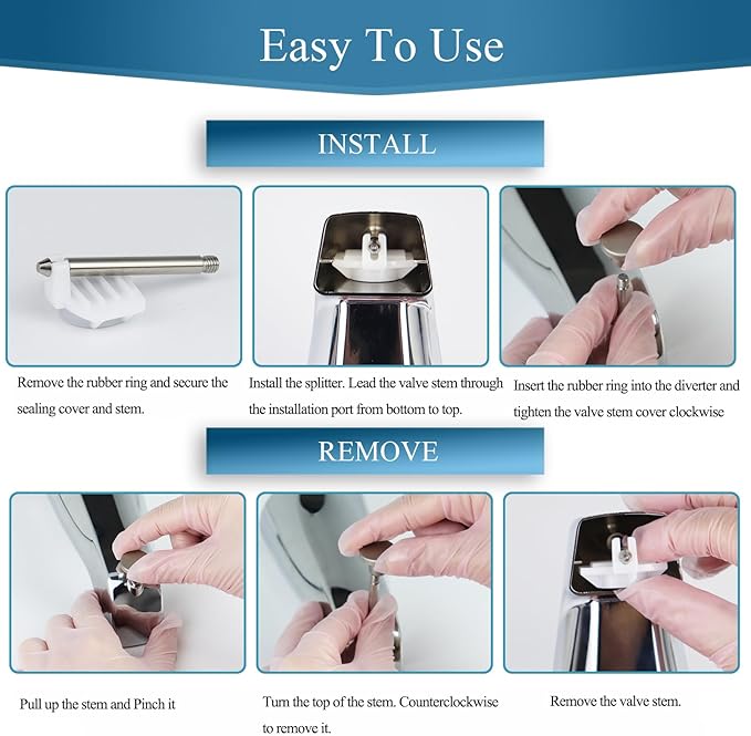 2 Set Tub Spout Diverter Repair Kit, Bathroom Shower Bathtub Leaky Faucet Repair Replacement Parts, Includes 2 Diverter Valve Stems, 2 Gates Seals and 2 Cup (Matte Black)