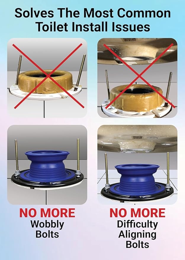 One N Done Toilet Flange Repair Kit - Toilet Kit For Low or Broken Toilet Flange. Toilet Wax Ring Replacement Kit W/Toilet Flange Extender Kit. No Wax Ring For Toilet Bowl Or Toilet Seal Required (1)