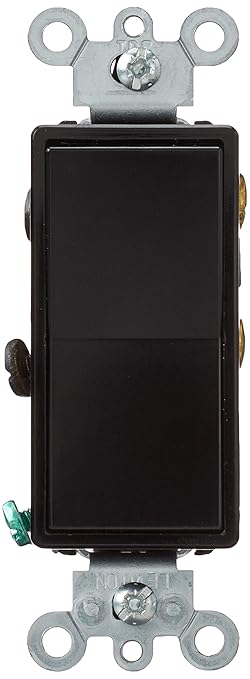 Leviton 15 Amp, 120/277 Volt, Decora Rocker 4-Way AC Quiet Switch, Residential Grade, Grounding, 5604-2E, Black