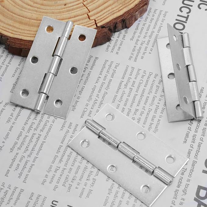 Murtenze 6 Pack 2.5 Inch Door Hinge Cabinet Hinge,Silver Butt Hinges Ball Bearing Window Hinge Outdoor Hinges with Mounting Screws