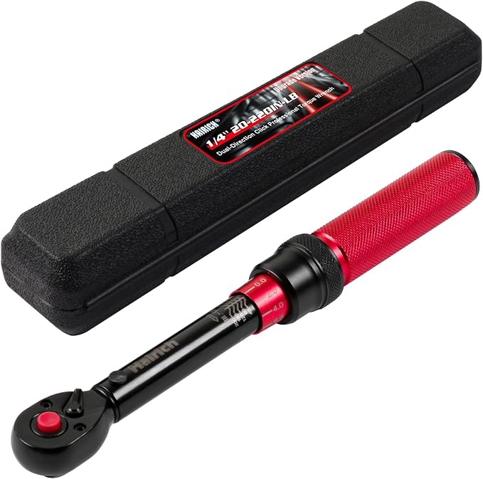Hairich 1/4-Inch Torque Wrench, Dual-direction Small Torque Wrench 20-220in.lb/2.3-24.9Nm, 72 tooth High Precision Professional with Dual Range Scales | 72 tooth High Precision Professional with Dual Range Scales,Dual-direction Small Torque Wrench