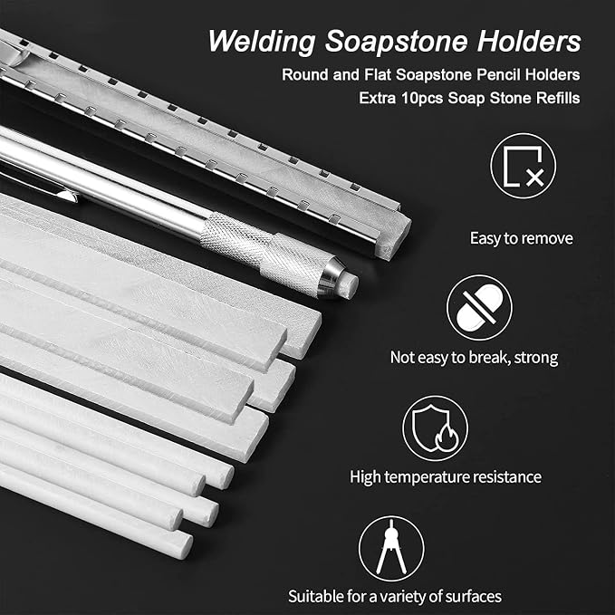 VASTOOLS Welding Accessories,25pc,Chipping Hammer,Leather Gloves,Soapstone Holder,Welding Magnet,Torch Striker,Wire Brush,Fillet Gage,Welpers Pliers,Adjustable Wrench,Half Round File