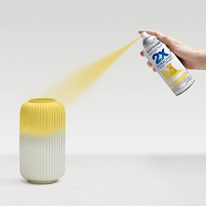 Rust-Oleum 334081-2PK Painter's Touch 2X Ultra Cover Spray Paint, 12 oz, Satin Lemon Grass, 2 Pack