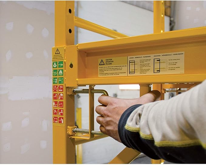 CBM Multipurpose Maxi Square Baker Style Scaffold Tower Package - 12 Feet, 1,000 Pound Capacity With Hatch Deck Guard Rail and Double U Lock