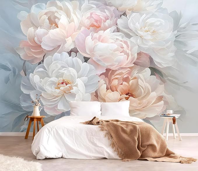 YQWDMX - Large Peony Flower Peel and Stick Wallpaper wall Paintings for Bedroom ZY09 L