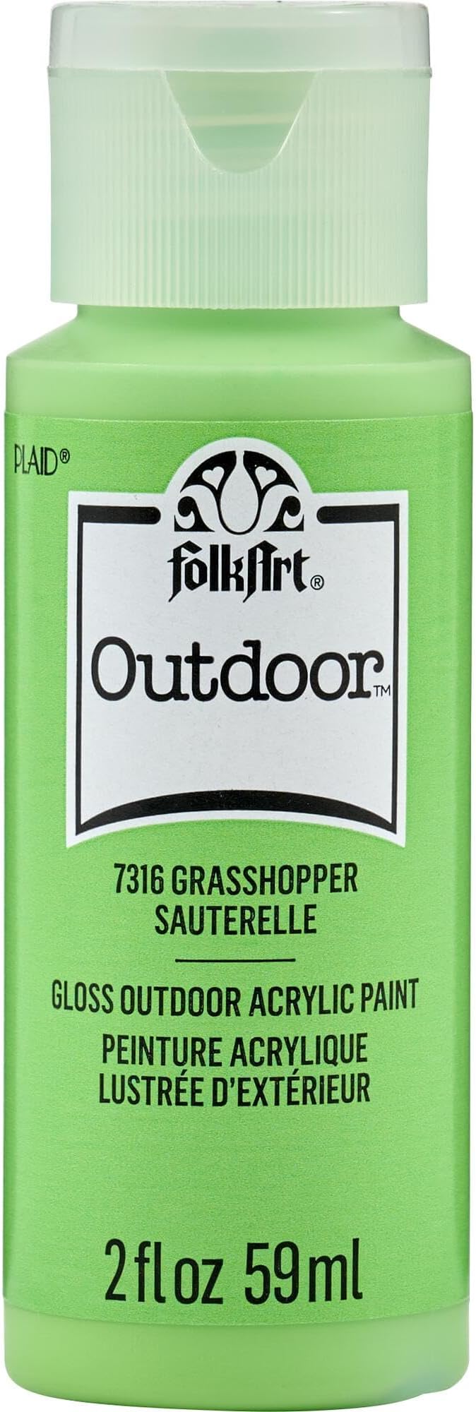 FolkArt Outdoor Acrylic Craft Paint, Gloss Finish, Grasshopper, 2 fl oz