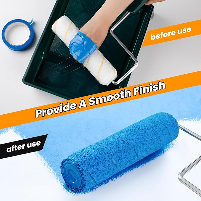 Paint Roller Covers, 5 Pack, 9 Inch Microfiber Paint Roller, 3/8" Nap Covers for Paint Roller Frame, Rollers for Painting, Paint Supplies for Painting Walls