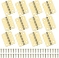 MECCANIXITY Small Butt Hinges 1 Inch Mini Jewelry Box Hinge with Screw for Jewelry Wooden Boxes Cabinet Drawer Doors Gate (Gold Tone, Pack of 12)