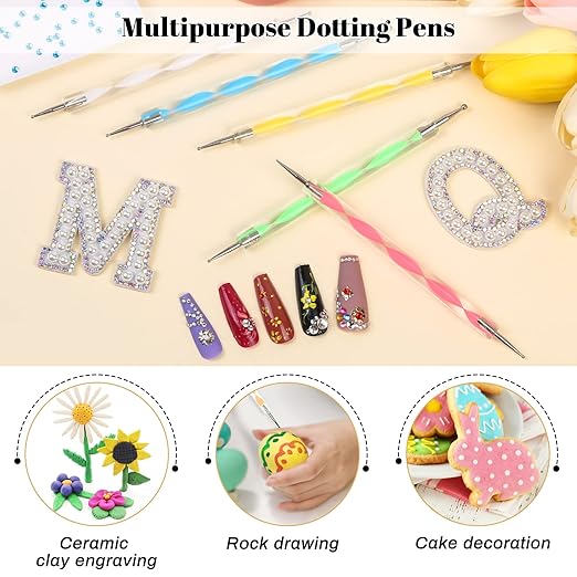 B7000 Glue with Rhinestone Applicator Kit, Clear B-7000 Glue with Precision Tip Art Dotting Stylus Pens Super Glue Adhesive for Phones Repair Jewelry Bead Nail Crafts DIY (4 PCS, 15 ML/ 0.5 oz)