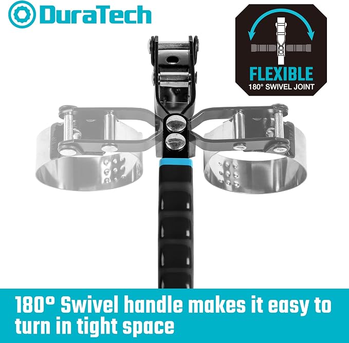 DURATECH Standard Swivel Oil Filter Wrench, 3-1/4" - 3-7/8" | Oil Filter Removal Tool, Ideal for Car Repair Tools