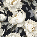 ILHIIOR Black/White Floral Peel and Stick Wallpaper 17.5 x 118 Inches | Leaf Removable Self Adhesive Waterproof Contact Paper, Renter Friendly Decor for Cabinets, Drawers & Bedroom Walls