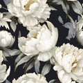 ILHIIOR Black/White Floral Peel and Stick Wallpaper 17.5 x 393 Inches | Leaf Removable Self Adhesive Waterproof Contact Paper, Renter Friendly Decor for Cabinets, Drawers & Bedroom Walls