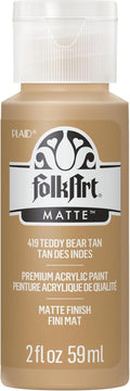 FolkArt Acrylic Paint in Assorted Colors (2 oz), 419, Teddy Brown Tan