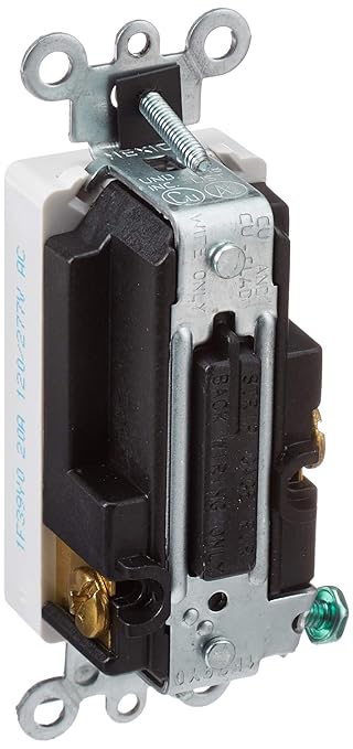 Leviton 20 Amp, 120/277 Volt Decora Plus Rocker Single-Pole AC Quiet Switch, 5621-2W, White