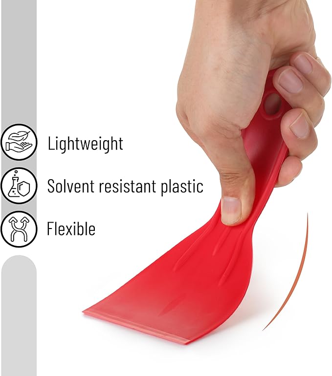 Bates- Plastic Putty Knife Set, 3 Inch, 10 Pack, Red, Flexible Paint Scraper Tool for Spackling, Spackle Tool, Plastic Putty Knife Scraper, Solvent Resistant