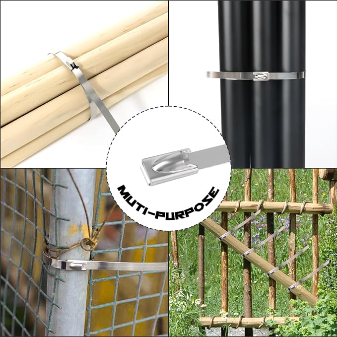 Narwhal Metal Zip Ties (Bulk 500 Pack - Industrial Grade) Heavy Duty 198 lb Tensile Strength - Self Locking - Perfect for Exhaust Wrap, Automotive Repair, and More!