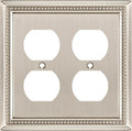 Henne Bery Sunken Pearls Heavy Duty Decorative Wall Plate Switch Plate Outlet Cover (Double Duplex, Satin Nickel)