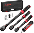 VANPO Torque Wrench Set, 1/4" 3/8" 1/2" Drive, for Bike, Motorcycle, Car | 20-240 In.lb, 5-45 Ft.lb, 10-170 Ft.lb with 3 Adapters,±3% Accuracy, Click Torque Wrenches, 72-Tooth,Dual Scale,Storage Case