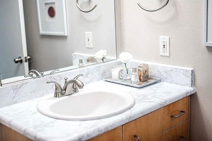 Marble Peel and Stick Wallpaper Granite Wall Paper for Old Furniture Self Adhesive and Removable 17.7 inch x 78.7 inch Marble Contact Paper for Countertops Easy to Apply
