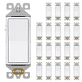 AIDA 20 Pack 3 Way Decorator Switch White, Electric Switches, Light Switch 15Amp, 120/277 Volt, 3 Way Rocker Switch, Wall Replacement, Self-Grounding, Residential Grade, UL Listed