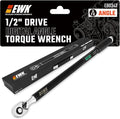 1/2" Drive Digital Angle Torque Wrench 12.5-250 ft-lbs (17-340 Nm) | ISO 6789, ±1.5% clockwise / ±2.5% counterclockwise/ ±2% Angle, LCD Display, LED Buzzer Vibration Alert, 30 Memory Values