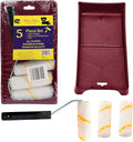 Bates Paint Tray Set - 5pcs, 4-Inch Roller Kit, Small Roller Brush