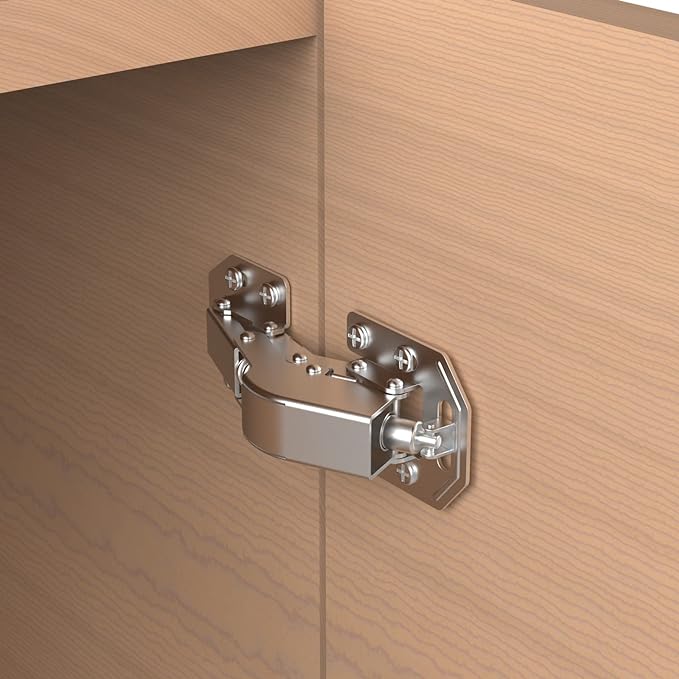 Chibery 50 Pack 90 Degree Soft Close Surface Mount Spring Hinges, No Pre-drilled Easy Installation, Noiseless Frameless Hidden Concealed Kitchen Cabinet Hinge for Cupboard Folded Replacement Hardware