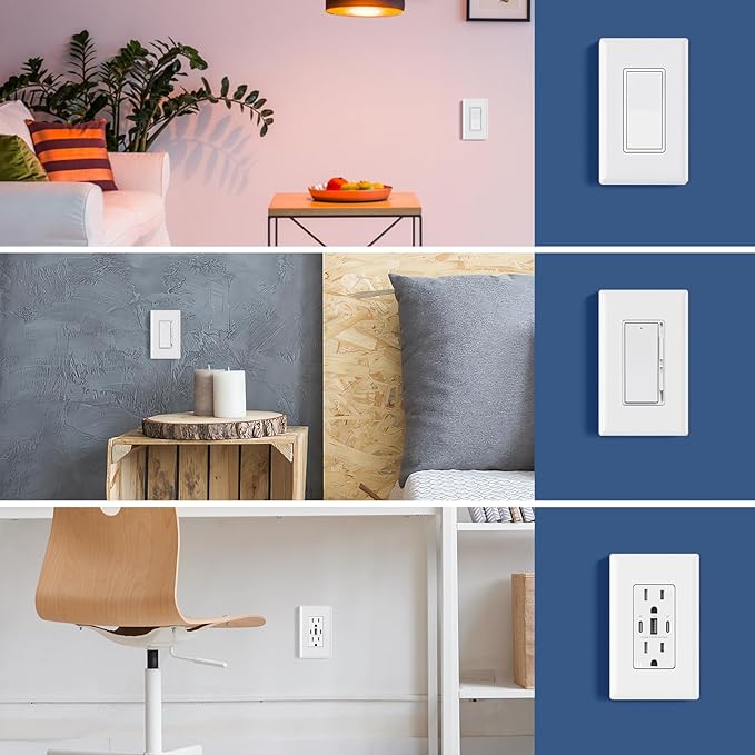 AIDA 1-Gang Screwless Light Switch Cover Plate, Standard Decorative Outlet Covers - Glossy White, 10-Pack Unbreakable Polycarbonate Wall Plates for Decorator Device, UL Listed, 4.5" H x 2.75" L
