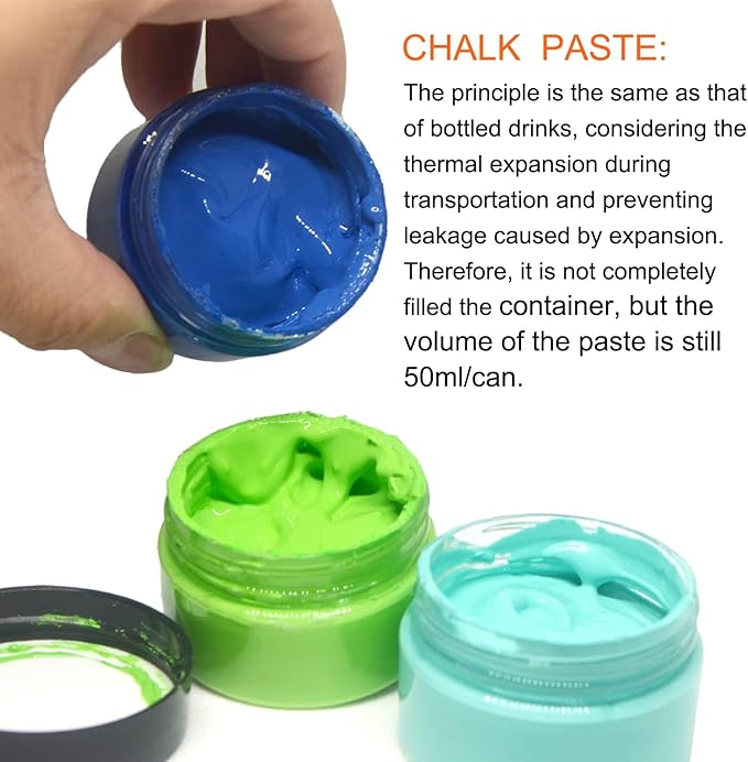 BOOLOOENChalk Paste Paint Set Fabric Silk Screen Printing Stencils Paste Ink Self Adhesive Silk Screen Transfer Paint for Wood, T-Shirt,Fabric, Cup, Chalkboard DIY Home Decor for 15 Colors