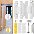6" Hidden Door Hinge/Concealed Hinges,Invisible Hinges,Invisible Door Silent 180 Degree Swing Hinge 3-Way Adjustable Butt 6 x 2.5 x 1inch (White, 6 inches)