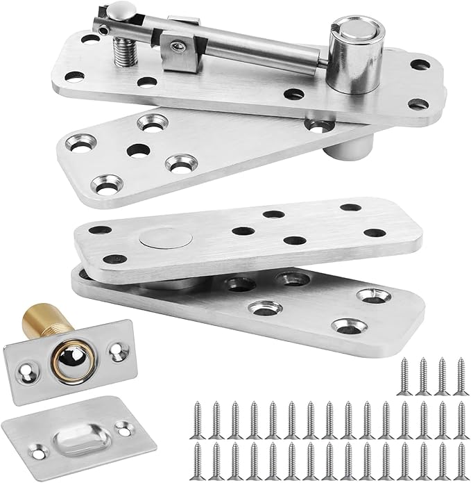 TamBee Heavy Duty Pivot Hinge Hidden Door Hinge - 570 lbs Load, Bearing, Stainless Steel, Rust Resistant, Concealed for Wood Doors, Secret Doors, Hidden Door, Bookcase Door and Bookshelf Door