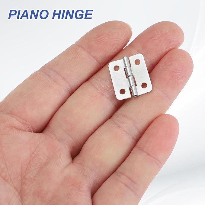 MECCANIXITY Small Butt Hinges 3/4 Inch Mini Jewelry Box Hinge with Screw for Jewelry Wooden Boxes Cabinet Drawer Doors Gate (Silver Tone, Pack of 12)