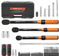 VEVOR Torque Wrench Set 1/4" 3/8" 1/2" Drive Click Torque Wrench 47-Piece, Dual Scale Readings, ±3% High Precision, with Spark Plug Sockets, Bits, Extension Bars, Storage Case, for Automotive Repair