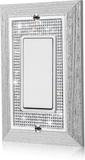 1 Pcs Shiny Rhinestones Wall Plates Imitation Wood Grain Light Switch Cover Decorative Outlet Cover Single Toggle Switch Plates And Outlet Covers