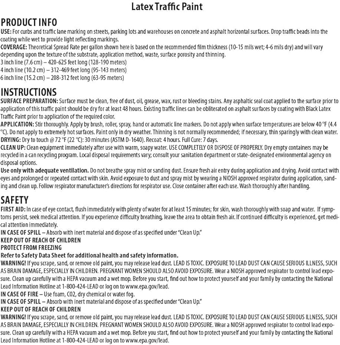 INSL-X Acrylic Latex Traffic Paint, Black, 1 Gallon