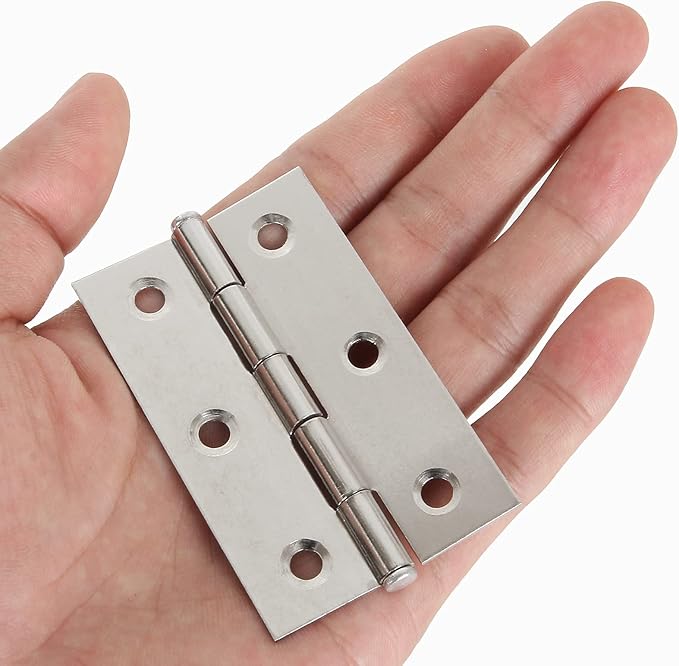 30PCS 2.75" x 1.7" Stainless Steel Hinges - Small Butt Hinges for Wooden Box - Folding Cabinet Closet Door Hinge for Jewelry Box Home Furniture Hardware Window(with 180 Mounting Screws)