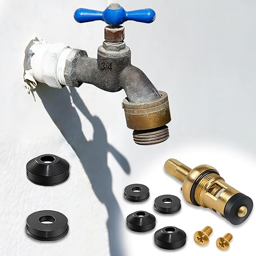 XBVV 106 PCS Faucet Washer Assortment Kit with Assorted Flat and Beveled Rubber Washers for Outdoor Garden Faucet Stem Leak Worn Replacement Repair