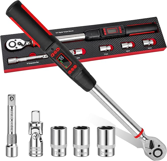 1/2 Inch Digital Torque Wrench,14.7-295 Ft-lb (20-400Nm) ±2% High Precision Electronic Torque Wrench, Dual Mode, Triple Alert, 72-Tooth Ratchet, Heavy Duty for Auto Truck Mechanical Repair