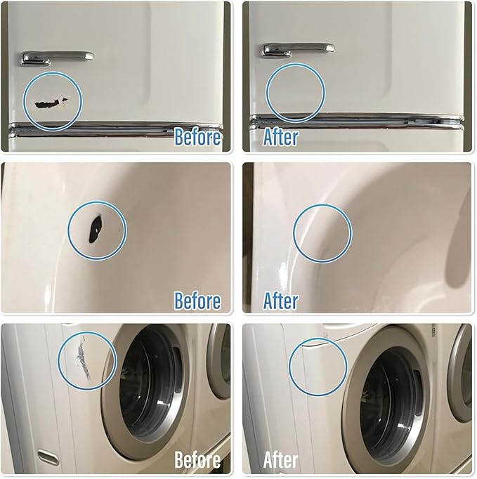 Porcelain Sink Touch Up Paint, High-Gloss Porcelain Repair Kit White & Appliance Paint for Chips, Scratches, Cracks and Spots on Enamel, Acrylic, porcelain, Sinks, Tubs, Bathtub, Appliances, Metal, Tiles in Kitchen and Bathroom. (Floral White)