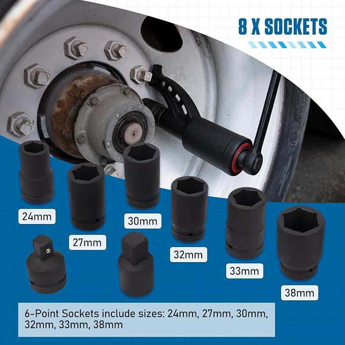 Heavy Duty Torque Multiplier Wrench Set - 1:64 Torque Wrench Set 11PCS Labor Saving Torque Multiplier Wrench Lug Nut Remover Lug Nut Wrench Set 1'' Drive 4800 NM with 8PCS CR-V Sockets Set (24-38MM)