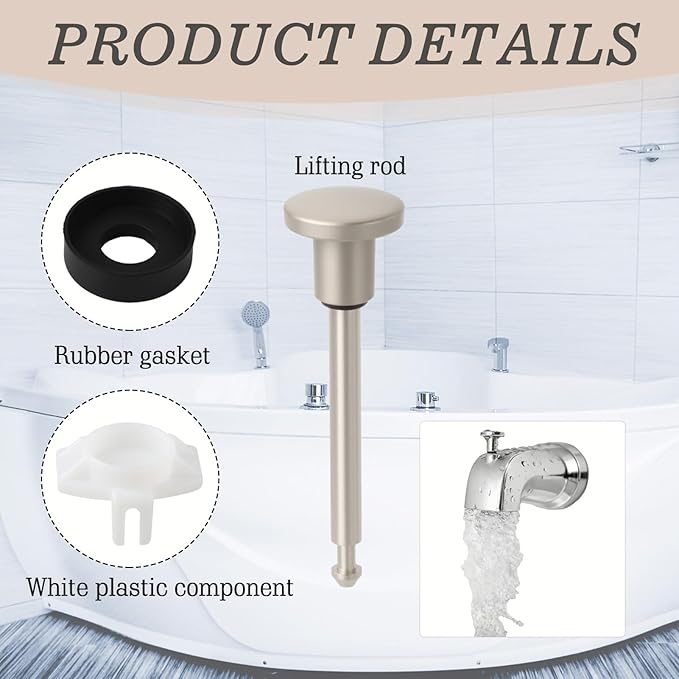 2pcs Tub Spout Diverter Repair Kit, Multi-Component Shower Diverter Kit & Diverter Repair Kit – Includes Diverter Valves, Seals & Adapters for Leaky Tub/Shower Faucets