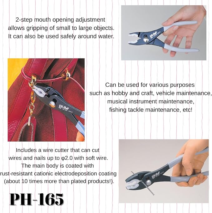 Igarashi IPS Soft-Jaw Pliers Set (PH-165 & SH-165S) Non-Marring Slip Joint Pliers for Delicate Work Made in Japan (Tsubame-Sanjo) with Microfiber Cloth