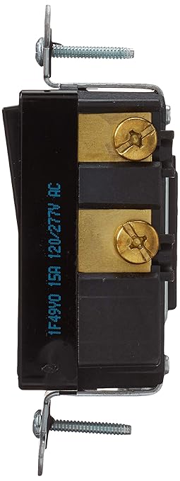 Leviton 15 Amp, 120/277 Volt, Decora Rocker 4-Way AC Quiet Switch, Residential Grade, Grounding, 5604-2E, Black