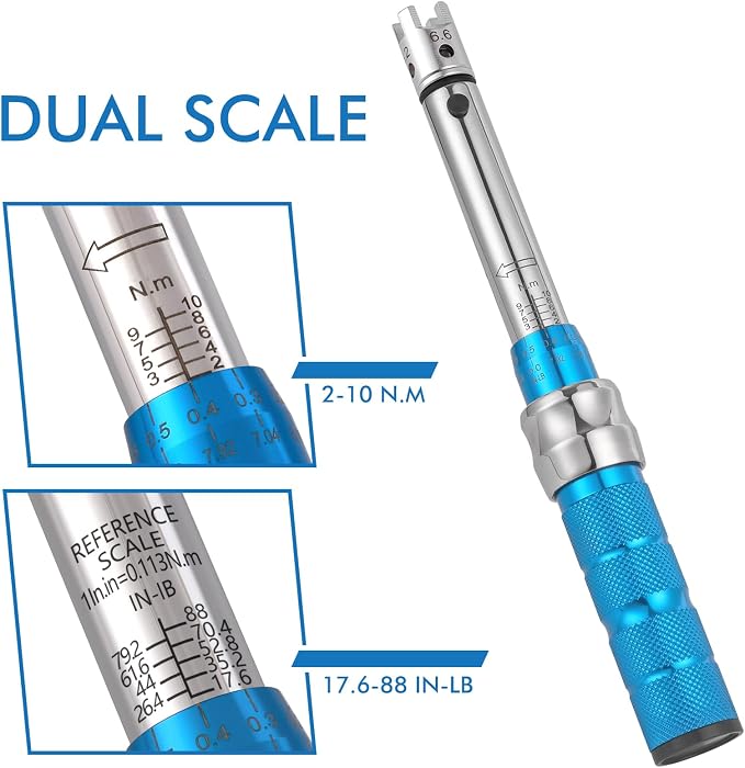 Spoke Torque Wrench, 2-10NM Torque Wrench Set for Motorcycle and Dirt Bike Spoke