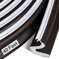 40 Feet Door Weather Stripping, Kerf Weather Stripping for Doors with Groove, Kerf Door Seal for Large Gap and Easy Installation(40, Brown)